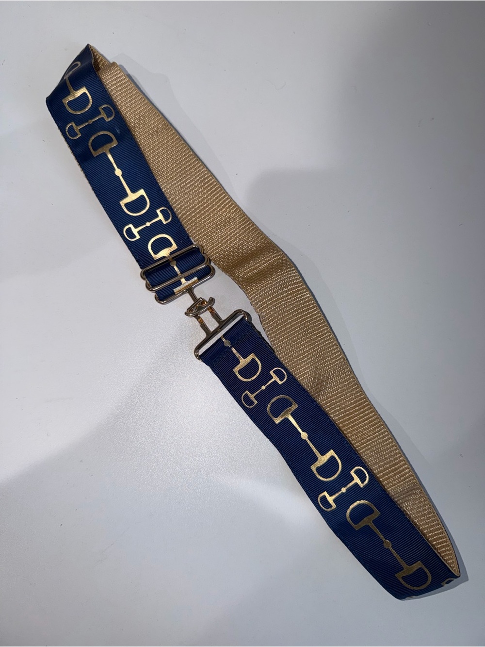 Navy and Gold Horsebit Strap